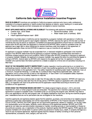 California Safe Appliance Installation Incentive Program Application