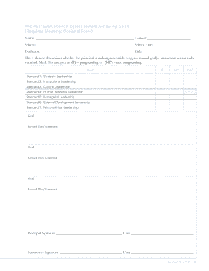 North Carolina Principal Mid-Year Evaluation Form