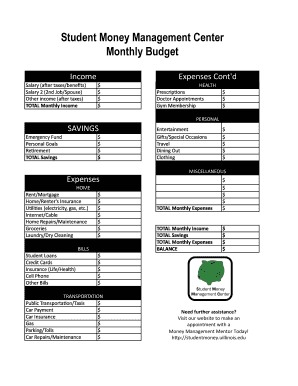Monthly Budget Template