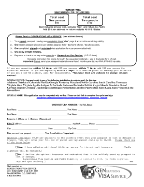 Philippines Tourist Visa Application