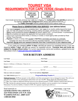 Cape Verde Tourist Visa Application