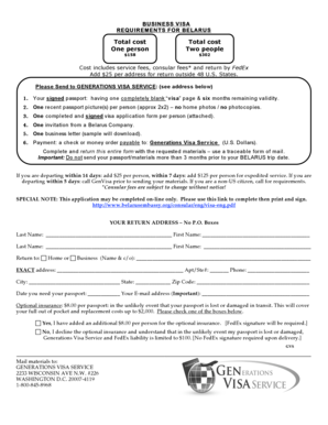 Belarus Business Visa Application