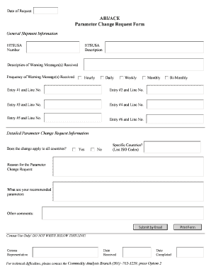 ABI/ACE Parameter Change Request Form - Census.gov