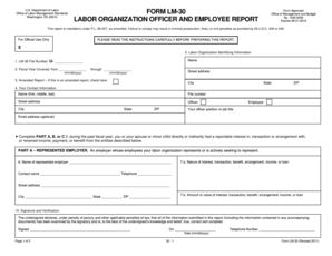 Labor Organization Officer and Employee Report