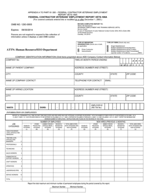 Federal Contractor Veterans’ Employment Report VETS-100A