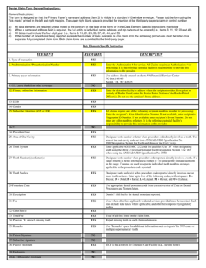 Dental Claim Form