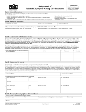 Federal Employees' Group Life Insurance Assignment Form