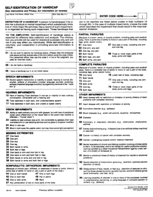Self-Identification of Handicap Form