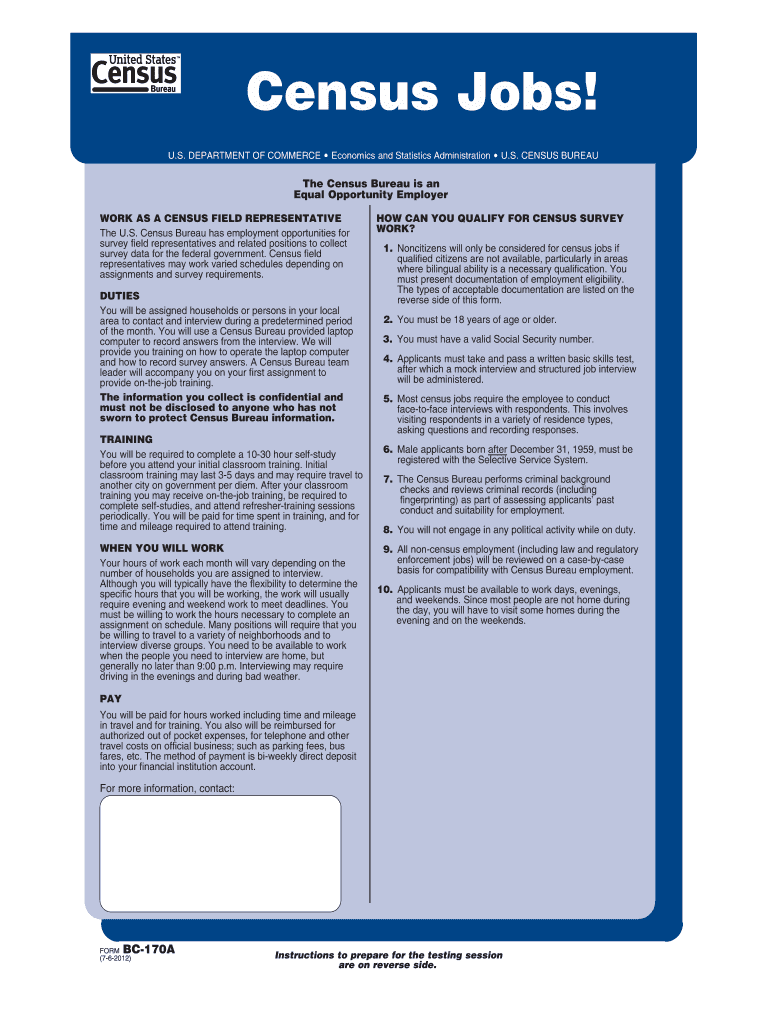 a census employment inquiry bc 170 Preview on Page 1