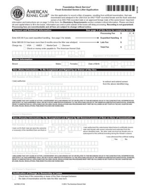 AKC Fresh Extended Semen Litter Application