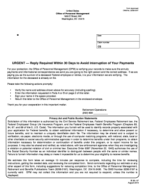 US Federal Annuity Verification Form