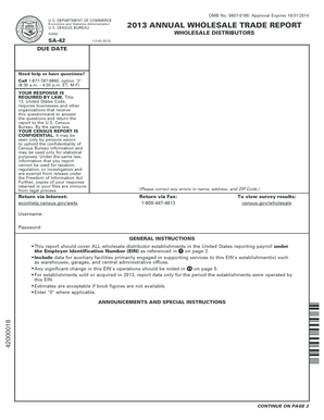 US Census Bureau Wholesale Distributors Form