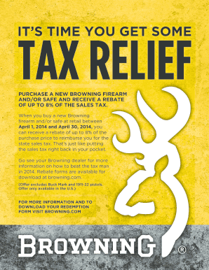 Browning Spring Tax Relief Offer Rebate Form