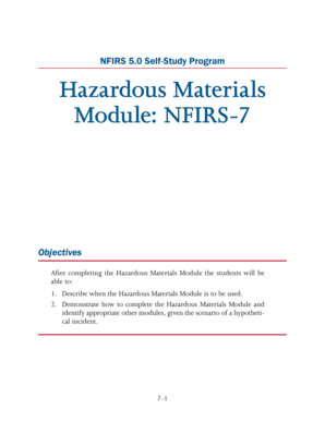 NFIRS Hazardous Materials Module