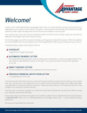 Piedmont Advantage Credit Union Switch Kit