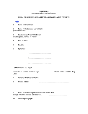 Form 14A Family Pension Details