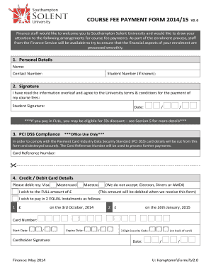 Course Fee Payment Form