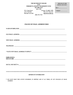 Change of Email Address Form