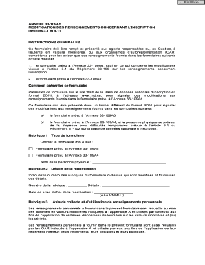 ANNEXE 33-109A5 MODIFICATION DES RENSEIGNEMENTS CONCERNANT L’INSCRIPTION