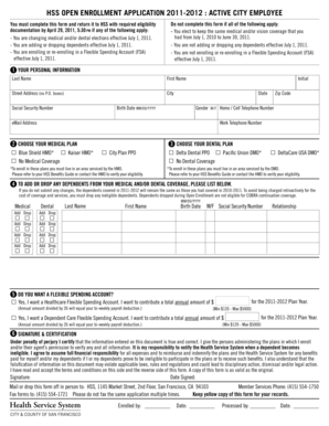 HSS Open Enrollment Application 2011-2012