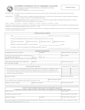 Indiana Solar Energy System Deduction Form