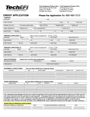 Tech Equipment Finance Credit Application