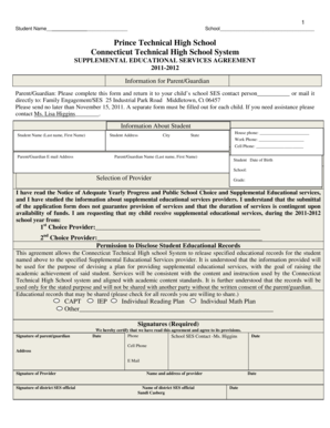 Supplemental Educational Services Agreement