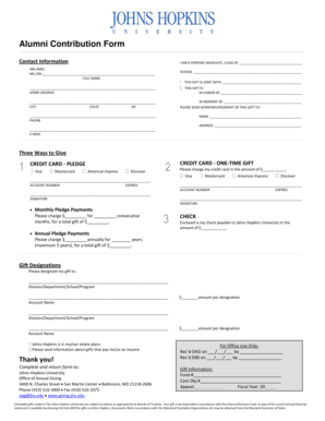 Alumni Contribution Form
