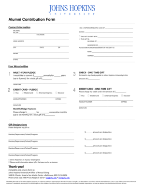 Alumni Contribution Form