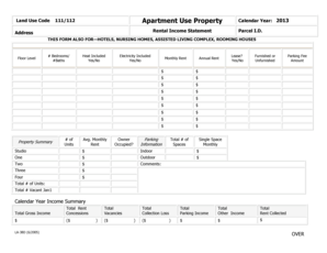 California Rental Income Statement Form LA-38D