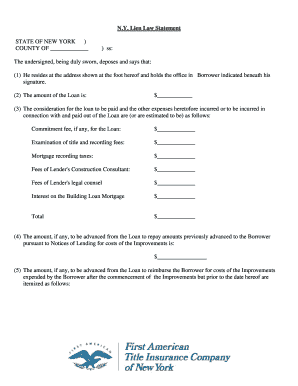 New York Lien Law Statement
