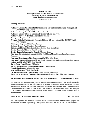 Summary of meeting - Harbor Team Meeting Summary 021810final draft.doc. FORM 8-K (Current report filing) Filed 07/01/14 for the Period Ending 06/30/14 - mpasafepassage