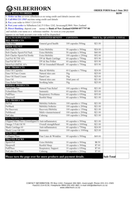 Silberhorn Order Form