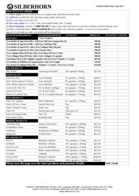 Silberhorn Order Form