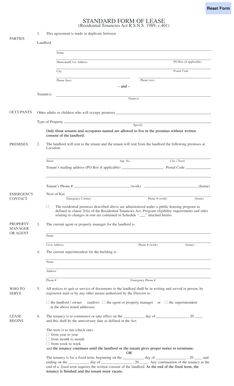 Standard Form of Lease