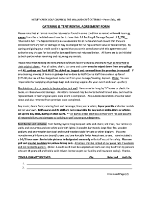 Catering contract template - CATERING & TENT RENTAL AGREEMENT FORM - Netley Creek ...