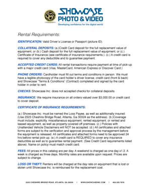 Showcase Rental Agreement