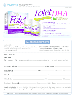 Folet DHA Sample Request Form