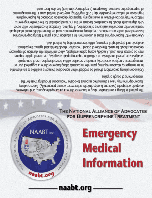 Buprenorphine Emergency Information Form