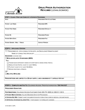 Drug Prior Authorization for Revlimid