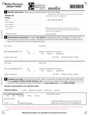 Medco Pharmacy Order Form 6101