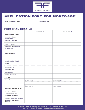 UK Mortgage Application Form