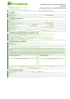 PrivatBank Additional Account Application