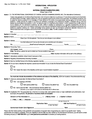 International Application for National Board Examination