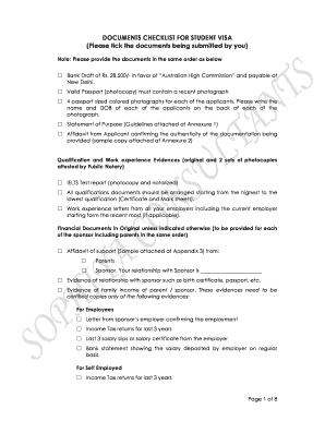 Student Visa Documents Checklist