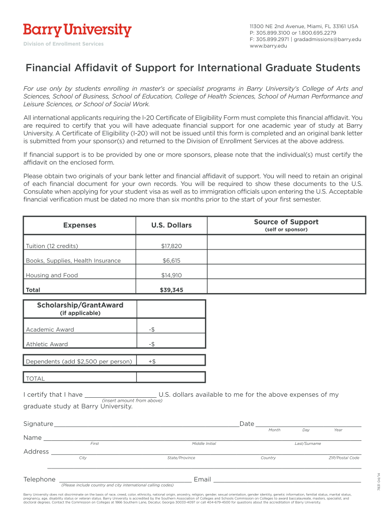 barry university financial aid for international students Preview on Page 1.