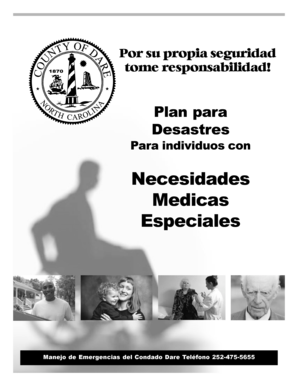 Plan para Desastres Para individuos con Necesidades Medicas Especiales