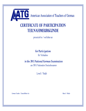 Certificate of Participation