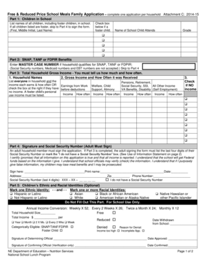 Free & Reduced Price School Meals Family Application