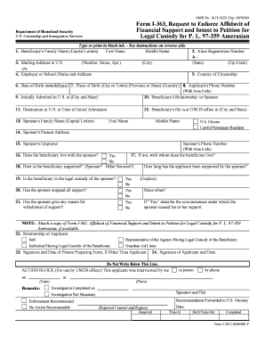 Form I-363 Request to Enforce Affidavit